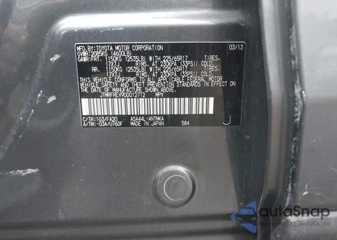 2013 Toyota Rav4 Xle из США, поврежденный, VIN JTMRFREV9DD012712